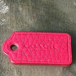 Coach New York red leather hang tag